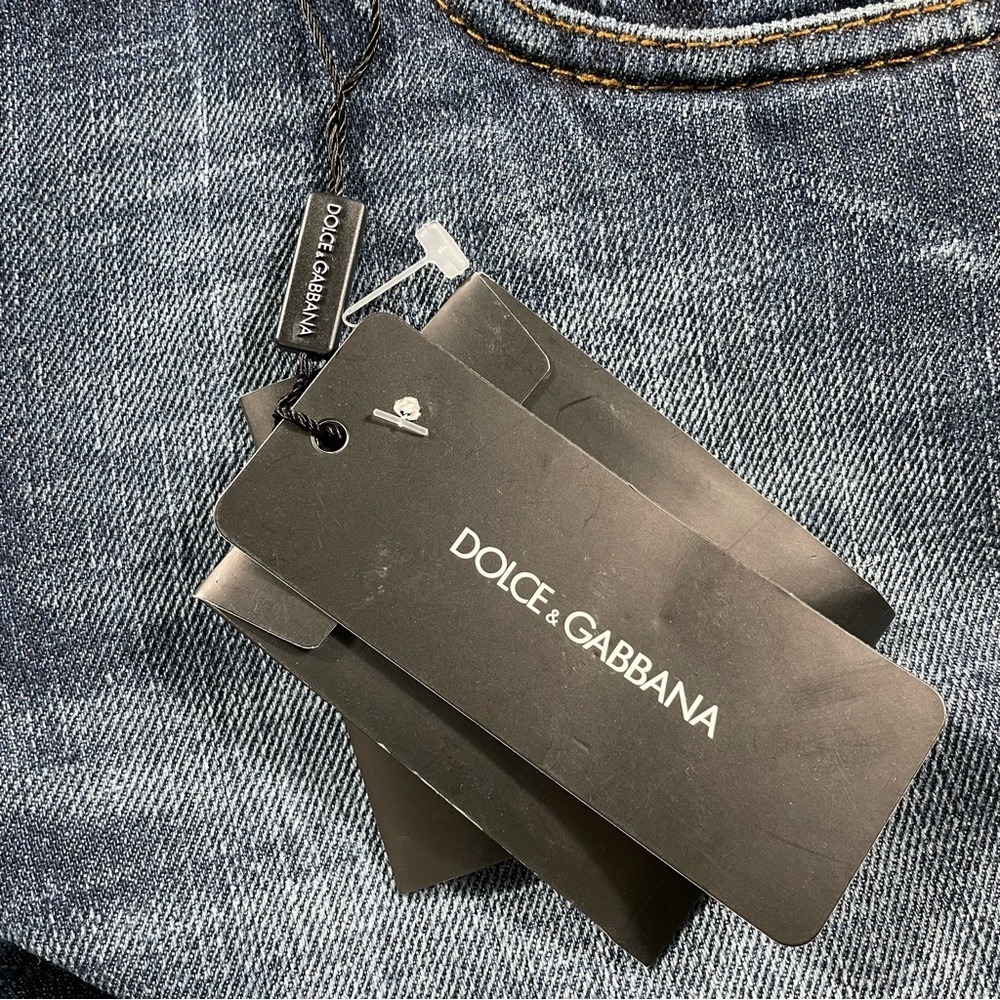 NWT Dolce & Gabanna Jeans Womens Sz 38 US Sz 28 Blue Slightly Distressed style - Picture 5 of 7